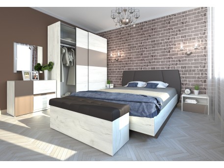 Σετ Κρεβατοκάμαρας ξύλινο EVROS160x200 DIOMMI 40-033